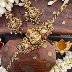 Vriksham Elegant Lakshmi AD Stone Gold Chain Choker Neckpiece-Gold Bead-G21520