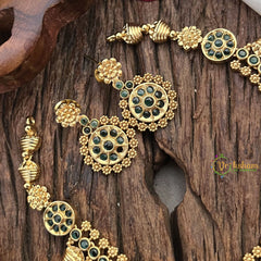 Vriksham Designer Green Stone Short Neckpiece-G17917