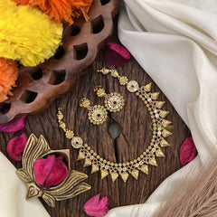 Vriksham Designer Red White Stone Short Neckpiece-G17919