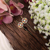 Vriksham Circle Shaped Bugadi Style Earrings-Multicolor-G22113