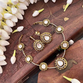 Vriksham Classic Pear Shape Golden White Floral Short Neckpiece-G21522