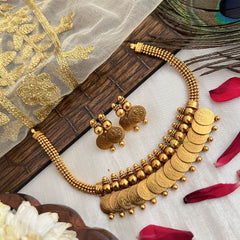 Vriksham Gold Plated 14 Lakshmi Coin Neckpiece-G19124