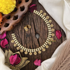 Vriksham Gold Look Alike Lakshmi Coin Short Neckpiece-G17909