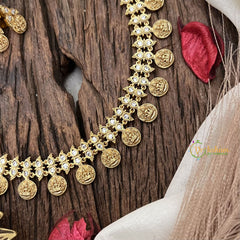 Vriksham Gold Look Alike Lakshmi Coin Short Neckpiece-G17909