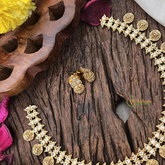 Vriksham Gold Look Alike Lakshmi Coin Short Neckpiece-G17909
