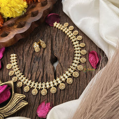 Vriksham Gold Look Alike Lakshmi Coin Short Neckpiece-G17909