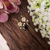 Vriksham Classic Temple Style Floral Bugadi Style Earrings-White-G22119