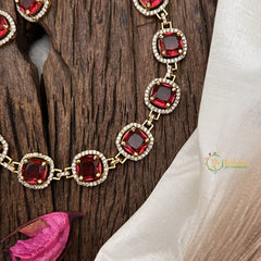 Vriksham Elegant Red AD Stone Short Neckpiece-G17926