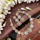 Vriksham Classic White Stone Floral Bridal CZ Stone Short Neckpiece-G21530