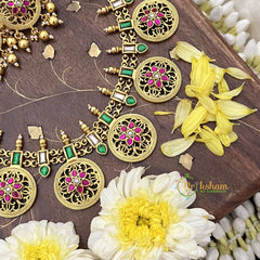 Vriksham Kundan Jadau Floral Coin Style Neckpiece-J3695