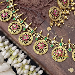 Vriksham Kundan Jadau Floral Coin Style Neckpiece-J3695