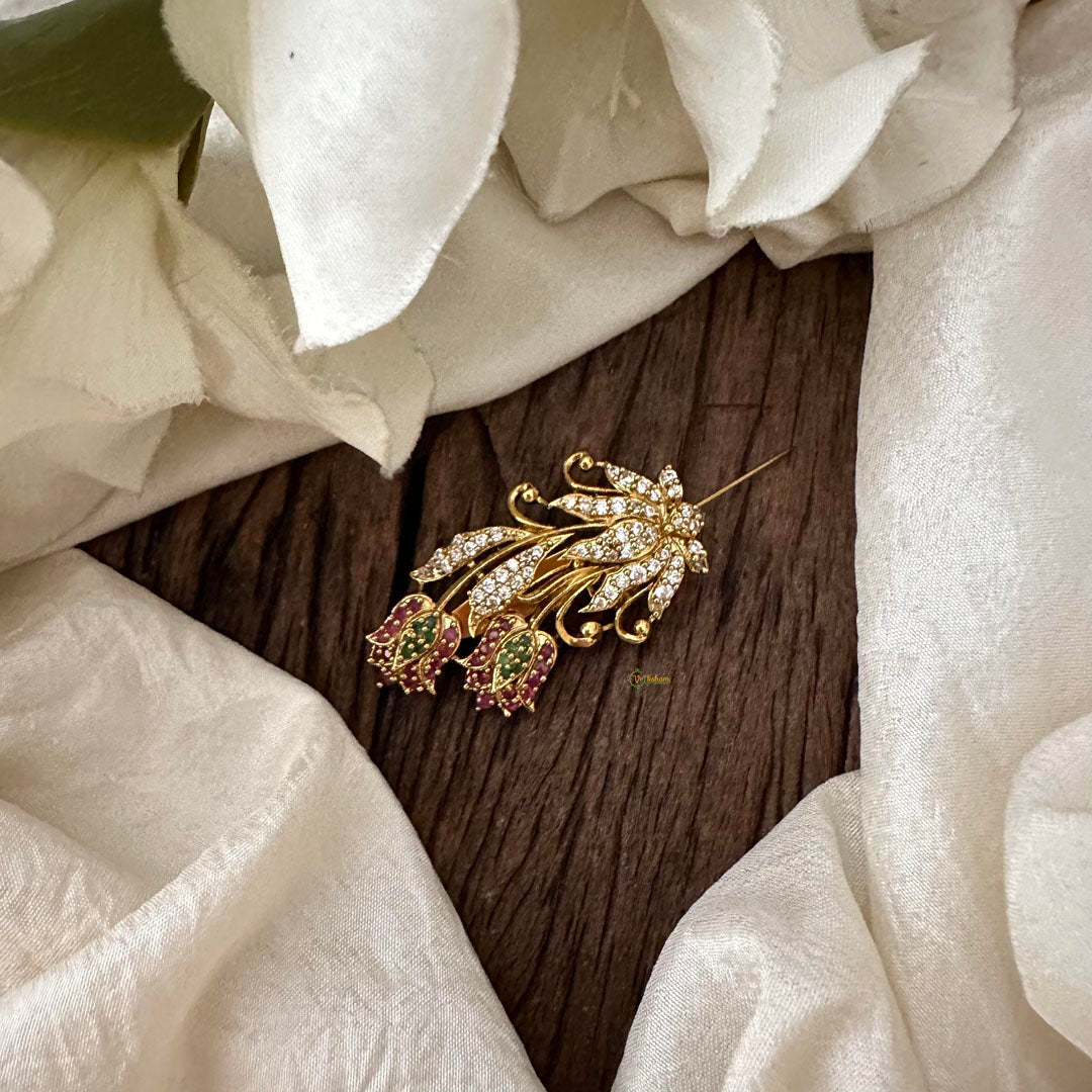 Gold Saree Latest Saree Pins Lalso Designer Gold Plated White