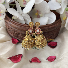 Vriksham Reversible Maanga Jhumka-Pastel Green Bead-G18260