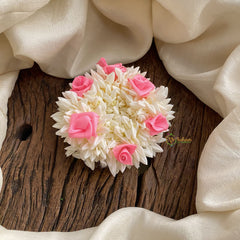 Vriksham Scented Jasmine With Light Pink Rose Bridal Hair Accessories -Mallipoo Veni-H957