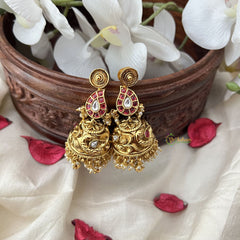 Vriksham Reversible Maanga Jhumka-Gold Bead-G18259