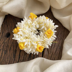 Vriksham Scented Jasmine With Yellow Rose Bridal Hair Accessories -Mallipoo Veni-H958