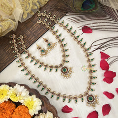 Vriksham Premium Non Idol Floral With Manga Kemp Stone Gold Bridal Set-G19182