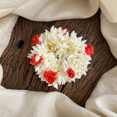 Vriksham Scented Jasmine With Light Red Bridal Hair Accessories -Mallipoo Veni-H960