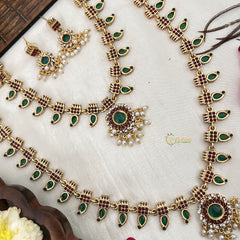 Vriksham Premium Non Idol Floral With Manga Kemp Stone Gold Bridal Set-G19182