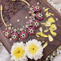 Vriksham Coin Style Kundan Jadau Short Neckpiece-J3698