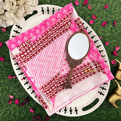 Vriksham Baby Pink Leaf Print Cotton Mulmul Saree-VS5052