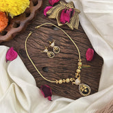 Vriksham Unique Bird Shape Purple AD Stone Pendant Chain Neckpiece-G17896