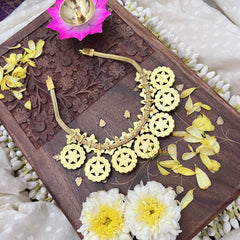 Vriksham Coin Style Kundan Jadau Short Neckpiece-J3698