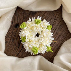 Vriksham Scented Jasmine With Light Green Bridal Hair Accessories -Mallipoo Veni-H959
