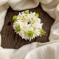 Vriksham Scented Jasmine With Light Green Bridal Hair Accessories -Mallipoo Veni-H959