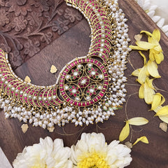 Vriksham Elegant Kundan Jadau Guttapusalu Short Neckpiece-J3699
