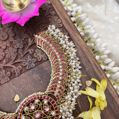 Vriksham Elegant Kundan Jadau Guttapusalu Short Neckpiece-J3699