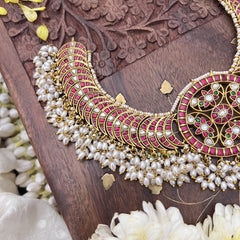 Vriksham Elegant Kundan Jadau Guttapusalu Short Neckpiece-J3699