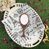 Vriksham Vintage Paris Postcard Fabric Cotton Mulmul Saree-VS5051