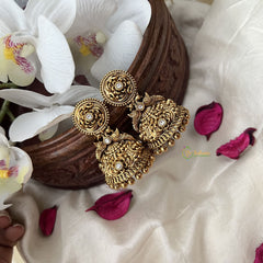 Vriksham Exquisite Gold Look Alike Jhumka-White-Gold Bead-G18201