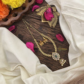 Vriksham Gold Look Alike Elegant Pendant Short Neckpiece-Green-G17912