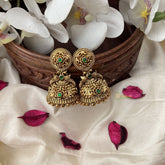 Vriksham Exquisite Gold Look Alike Jhumka-Green-Gold Bead-G18203