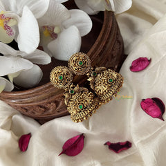 Vriksham Exquisite Gold Look Alike Jhumka-Green-Gold Bead-G18203