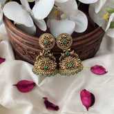 Vriksham Exquisite Gold Look Alike Jhumka-Green-Pastel Green Bead-G18198