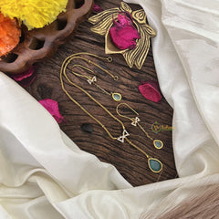 Vriksham Elegant Pastel Green Stone Pendant Chain-G17923