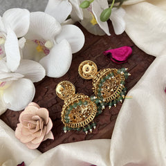 Vriksham Exquisite Gold Look Alike Jhumka-Green-Pastel Green Bead-G18198