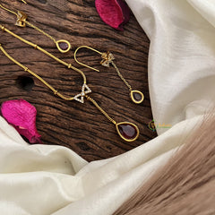 Vriksham Elegant Red Stone Pendant Chain-G17922