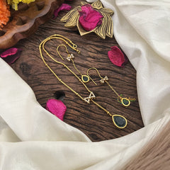 Vriksham Elegant Green Stone Pendant Chain-G17921