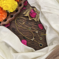 Vriksham Elegant Blue Stone Pendant Chain-G17925