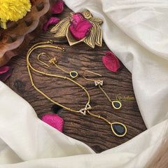 Vriksham Elegant Blue Stone Pendant Chain-G17925