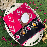 Vriksham Pink Geometric Ikat Print & Black Border Mulmul Cotton Saree-VS5061