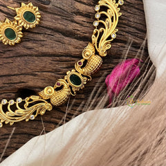 Vriksham Gold Look Alike Dual Peacock Hasli Choker-G17910
