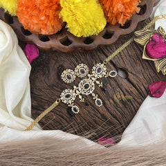 Vriksham Elegant AD Stone High Neck Choker-Purple-G17938