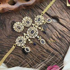 Vriksham Elegant AD Stone High Neck Choker-Purple-G17938