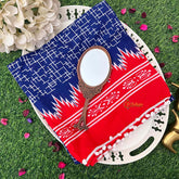 Vriksham Ink Blue Cotton Mulmul Saree With Pom Pom Lace-VS4426