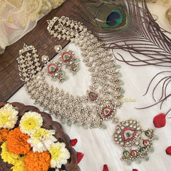 Vriksham Premium Diamond 3 Layer Floral Design Long Neckpiece-G19189